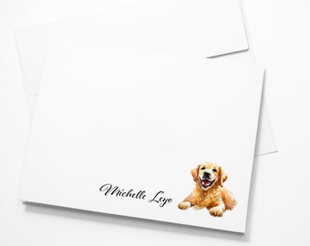 Choose Your Dog Breed Notecard - Custom Dog Note Card Set, Custom Animal Gift, Dog Lovers, Watercolor Dog, Elegant Cursive, Flat 4.25 x 5.5"