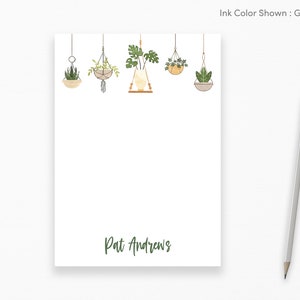 Personalized Notepad - Hanging Plants Custom Notepad, Stationery, Plant Lover Gift, Gardener, Greenery, Stationery Writing Pad