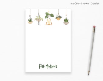 Personalized Notepad - Hanging Plants Custom Notepad, Stationery, Plant Lover Gift, Gardener, Greenery, Stationery Writing Pad