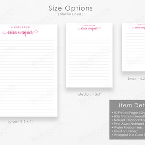 Personalized Notepad, A Note From Elegant Script Notepad, Calligraphy Memo Pad, Personalized Brush Lettered Notepad with Swashes image 4