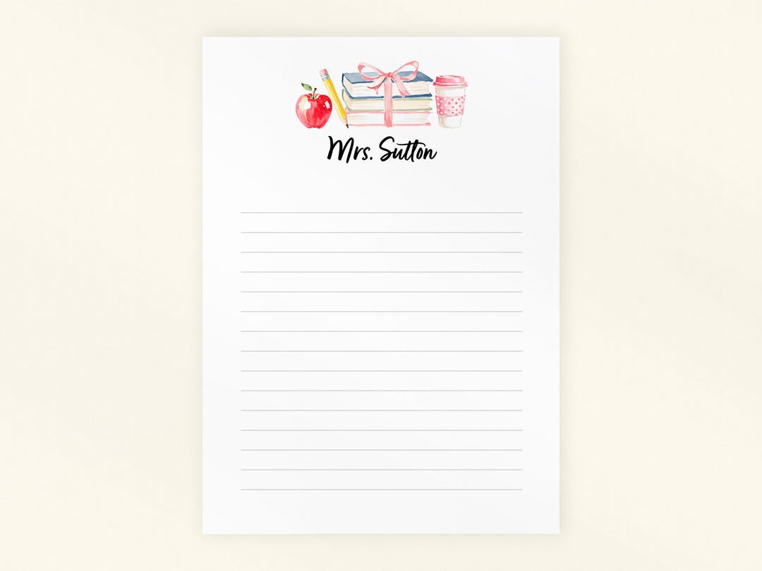 Personalized Teacher Notepad | Custom Name Notepads for Teachers Desk ...