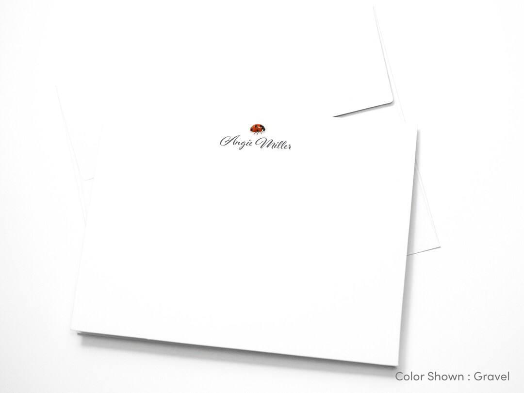Personalized Ladybug Note Cards - FLAT Ladybird Note Card Set, Lady Bug ...