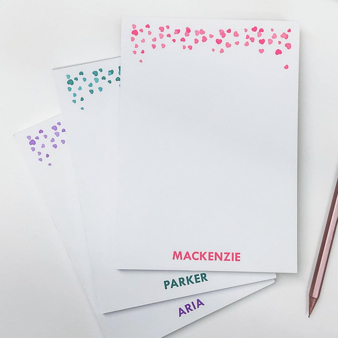 Heart Notepad | Customizable Design With Falling Confetti Hearts ...