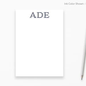 Personalized Stationery with Classic Initials, Personalized Notepad, Engraved Style Font, Monogramed, Personalized Writing Gift