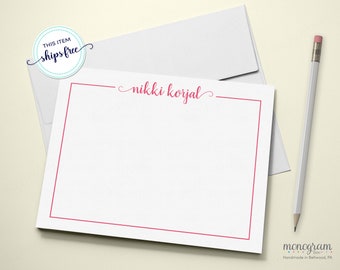 Personalized Calligraphy Notecards: Elegant Script Thank You Cards