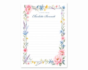 Fairytale Wildflower Notepad | Personalized Floral Stationery Gift | A Note From Writing Pad