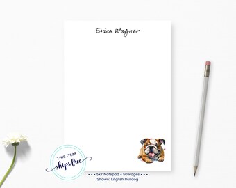 Personalized Dog Notepad - 70 Dog Breeds to Choose From - Customizable Stationery for Dog Lovers - Playfully Painted - Best Friend Gift