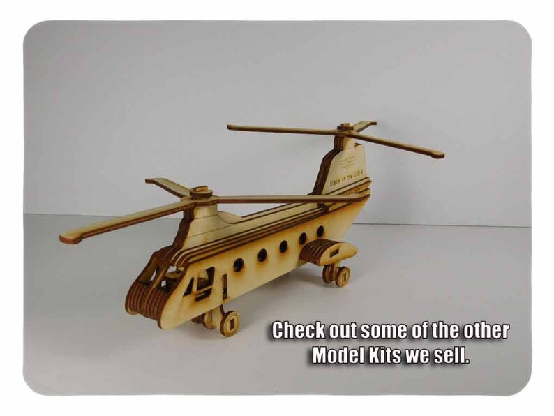 Wood Model Kit Huey Helicopter Etsy