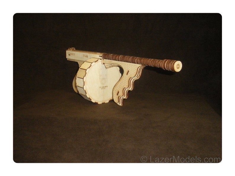 Wood Model Kit of Tommy Gun Etsy