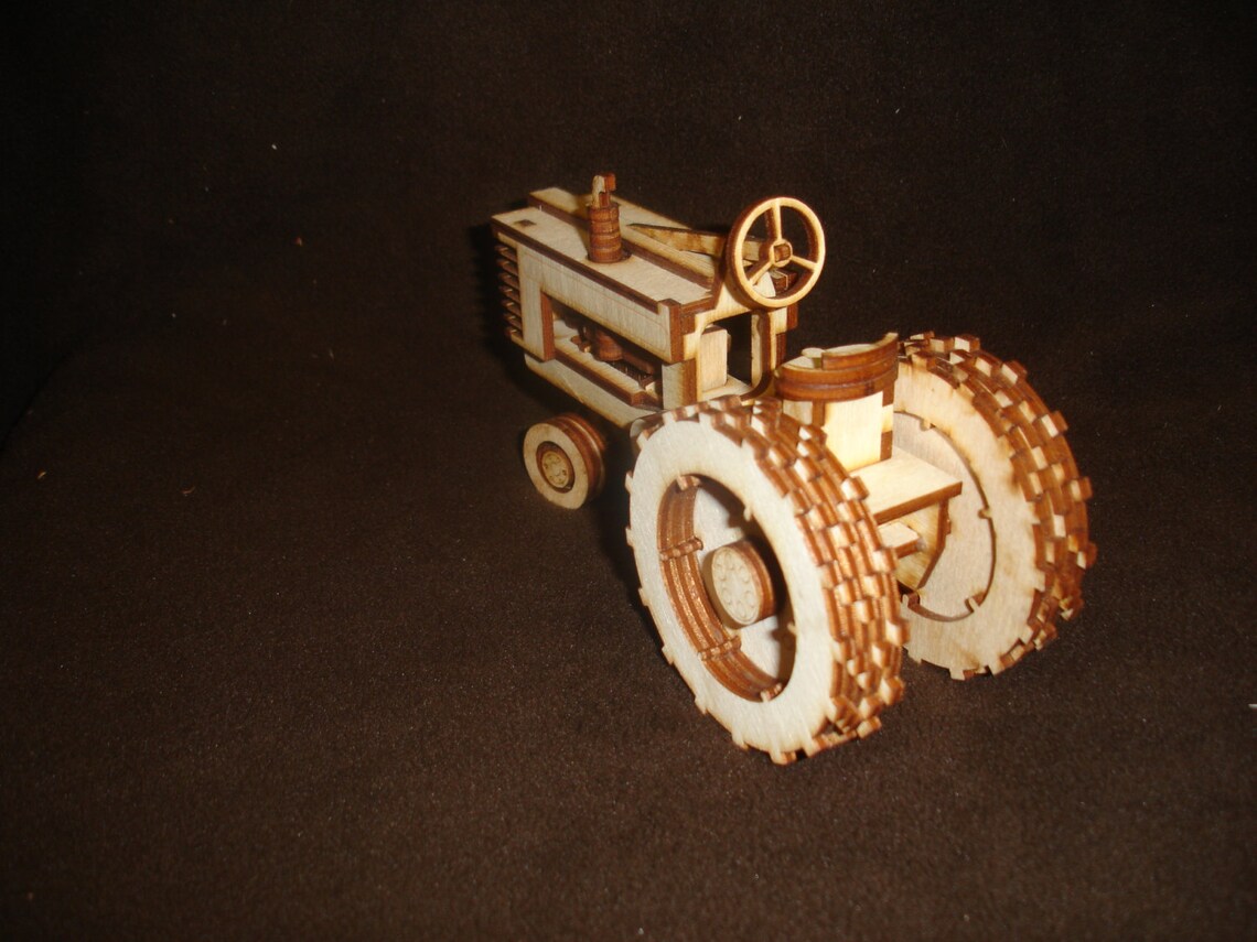 Wood Model Kit of John Deere Style Tractor Etsy