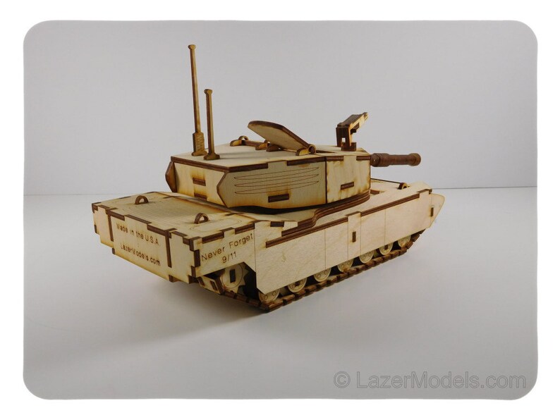 Wood Model Kit of M1 Abrams Tank Etsy