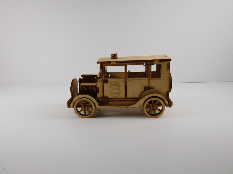 Police Sheriff Car Laser Cut Wooden Model Kit The Best Image 0
