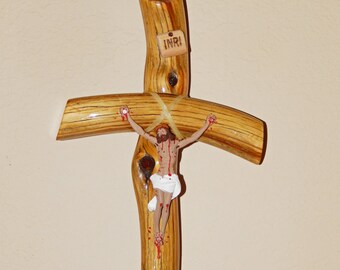 12 3/8" X 5 3/4" Dead Cedar Wood Crucifix