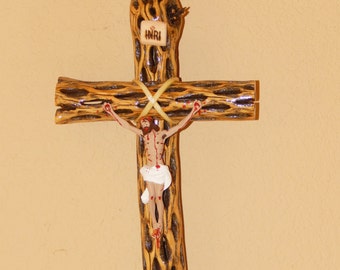 10 5/8" X 5 1 /2" Dead Cactus Wood Crucifix