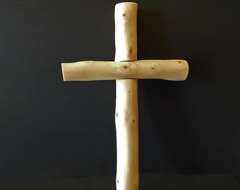 14" Spruce Wood Cross (Repurposed Christmas Tree)