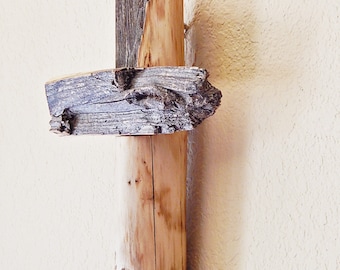 8 Inch Santa Fe Style Fir Wood Cross "Broken, But Beautiful"
