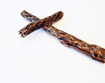 13.25" Dead Cactus Wood Cross