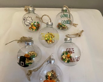 Thanksgiving holiday/ Fall ornaments set of 6