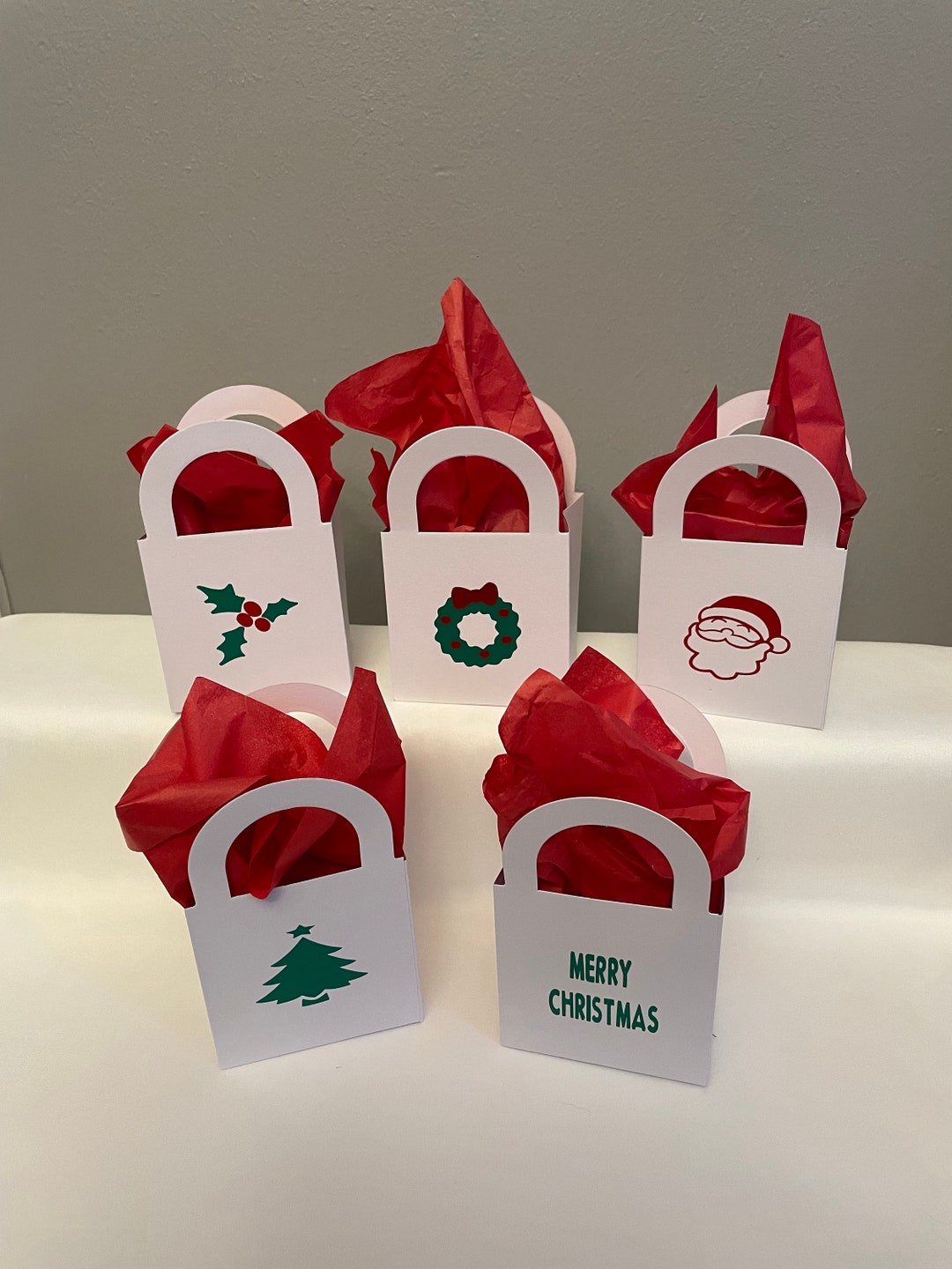 Christmas Candy/gift Bags Set of 5 Etsy