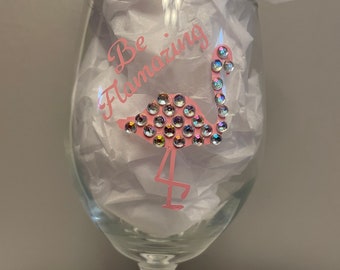 Flamingo Be Flamazing wine glass