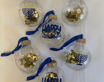 Hanukkah ornaments set of 6