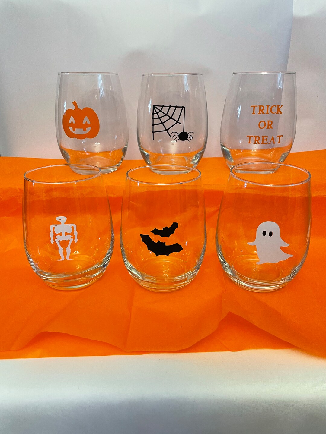 Halloween Drinking Glasses Set of 6 Etsy