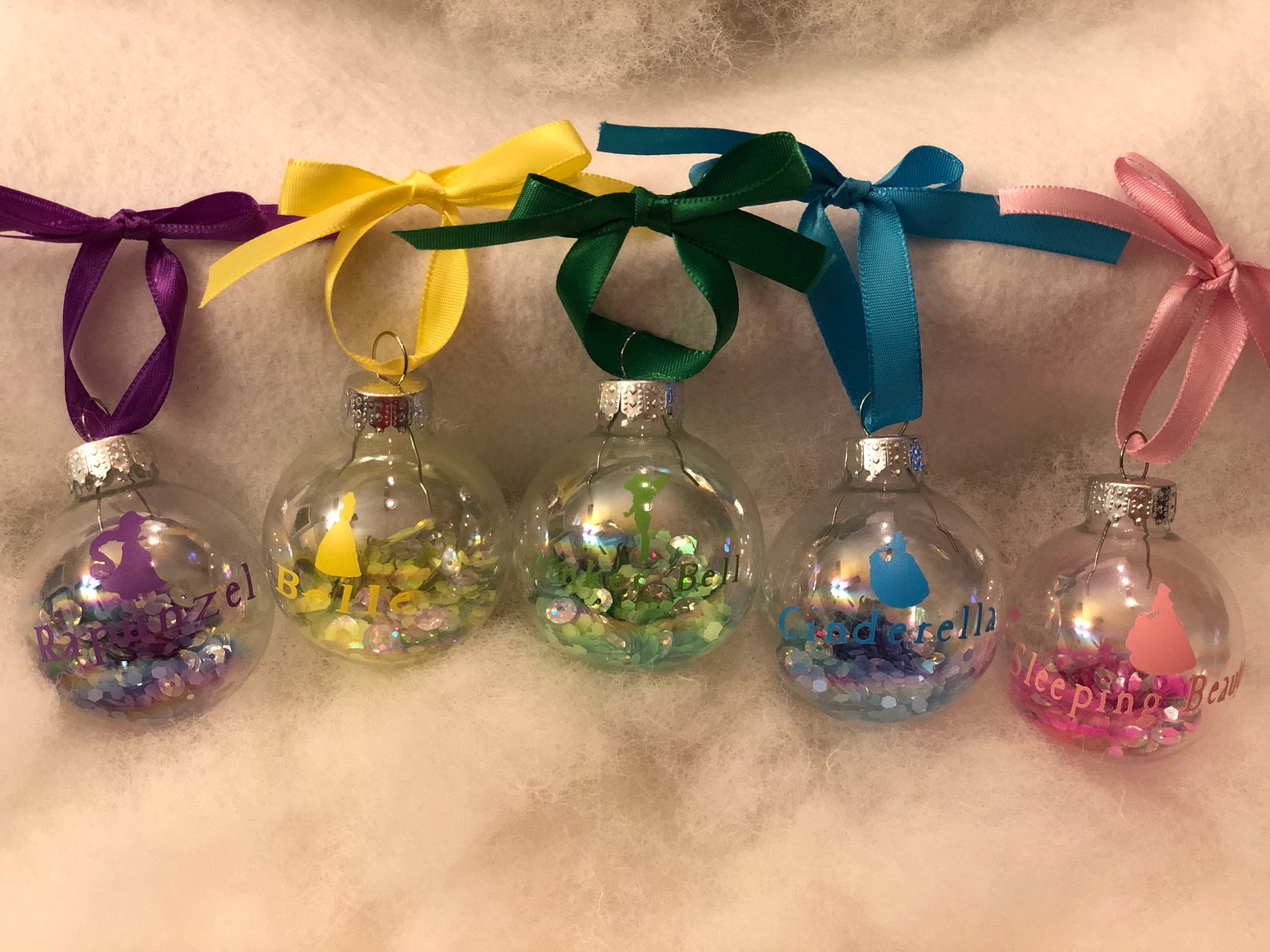 Disney Princess Ornaments Set of 5 Etsy