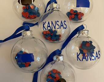 Kansas inspired ornaments set of 6