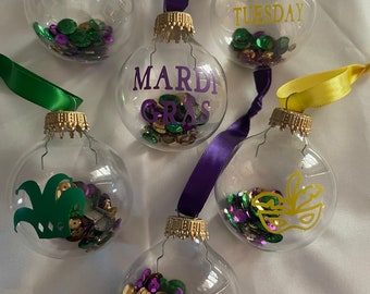 Mardi Gras ornaments set of 6