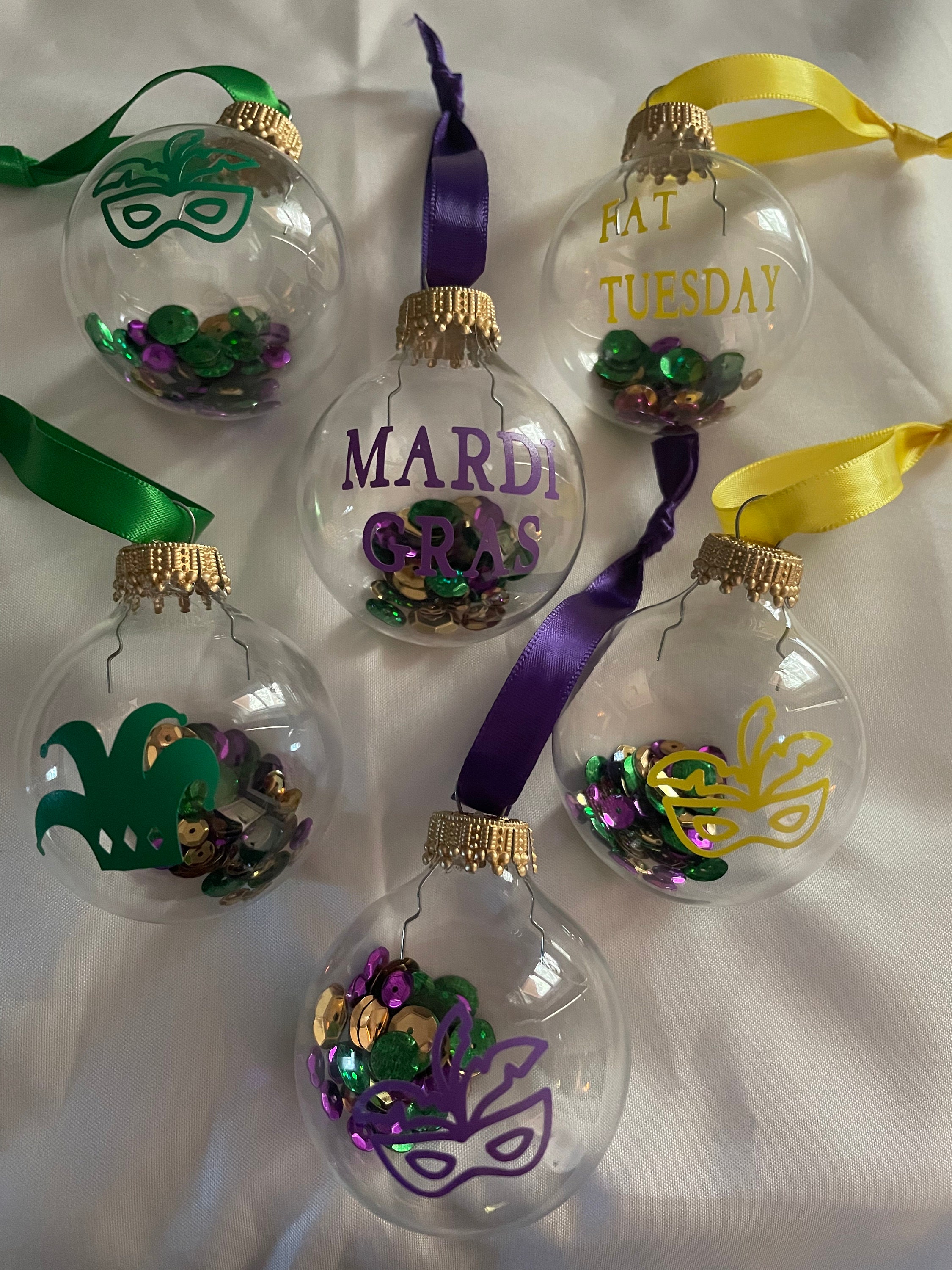 Ornament, Mardi Gras, Indented Diamond Ball, 4, Accent for Wreaths