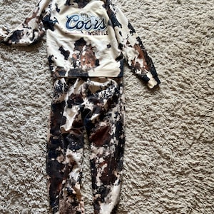 Cowhide sweats reverse bleaching trendy sweats unisex western clothes cozy season country vibe cow print pants country wear cowboy clothes