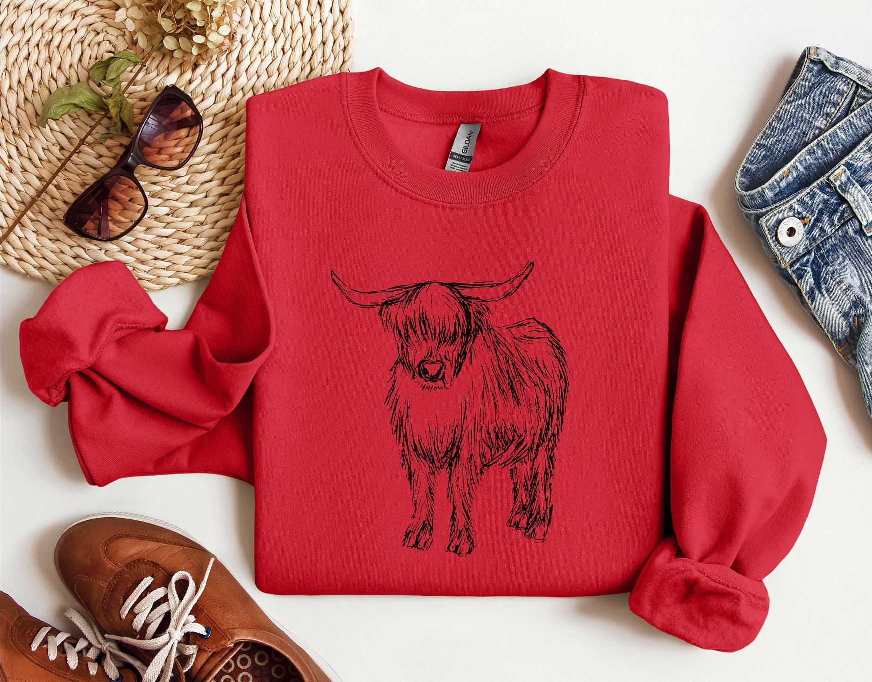 Highland Cow Sweatshirt, Country Shirt, Western Sweatshirt, Highland Cow Shirt, Highland Cow