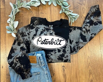 Trucking distressed sweatshirt western truck trucking sweatshirt bleached shirt country western wear tie dye sweater gift for wife