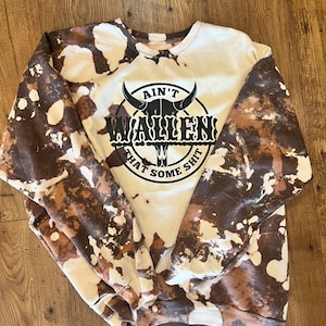 Country music Cowhide Sweatshirt Western Clothes Country Cowgirl Concert Crewneck country music trendy cozy shirt, Hand Bleached