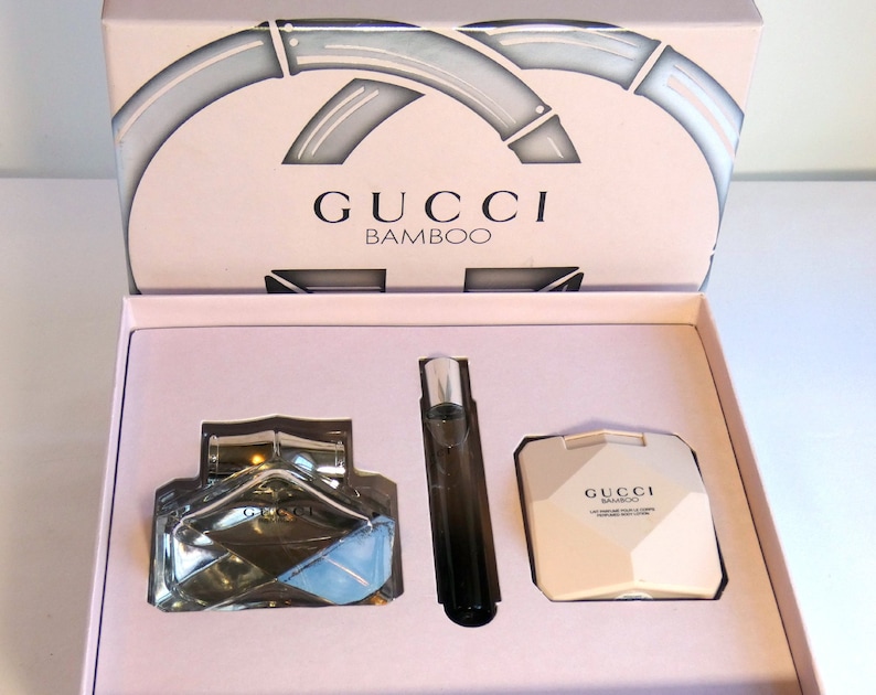 Gucci Bamboo Eau de Parfum Spray Body Lotion 3 Piece Box