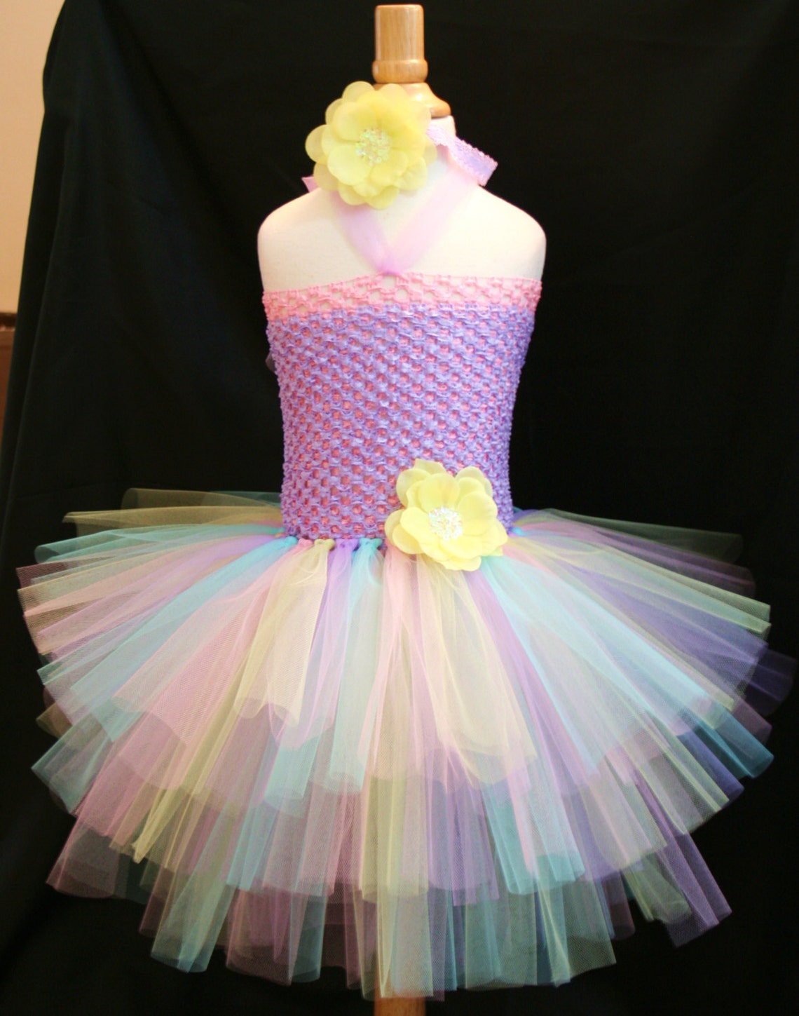 Baby Girls Easter Pastel Tutu Dress With Headband Set Infant Etsy