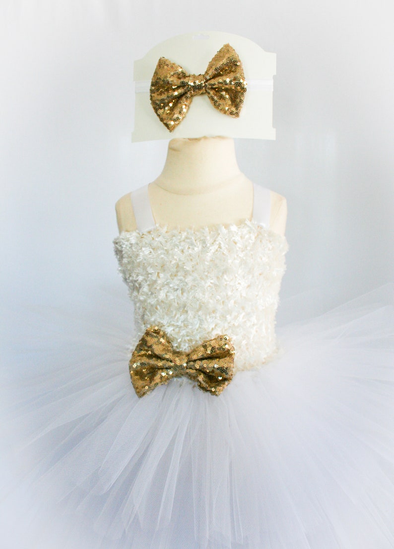 Pick Bow Color Layered White Holiday Tutu Dress for Infants /& Girls