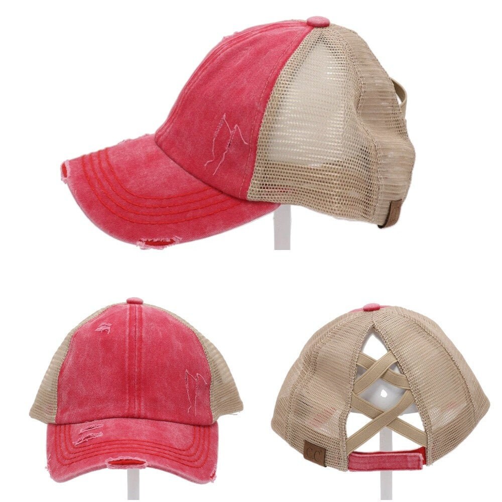 Cc Beanie Criss Cross High Ponytail Baseball Cap Ball Hat Etsy