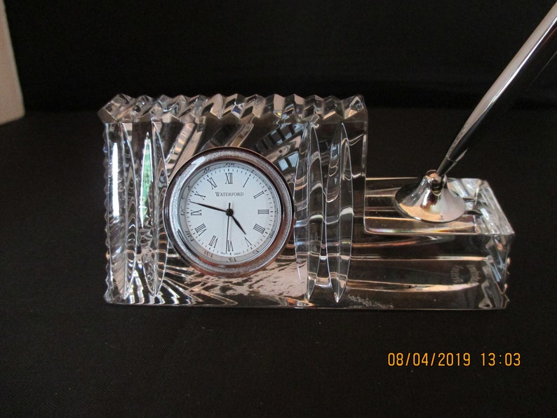 Waterford Crystal DESK CLOCK with Pen Etsy