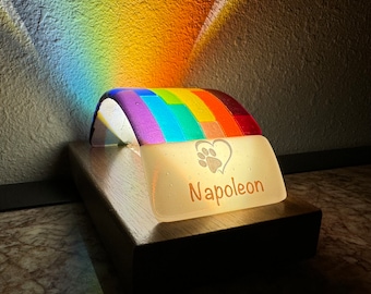 Personalized Fused Glass Mosaic Rainbow Bridge Pet Memorial Arch | Sympathy Gift | Remembrance Keepsake | Dog | Cat (Mini)