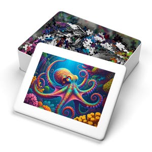 Colorful Octopus Jigsaw Puzzle, Fun Gift for Ocean Lovers, Educational Puzzle for Adults and Kids, Sea Life Decor, Family Activity