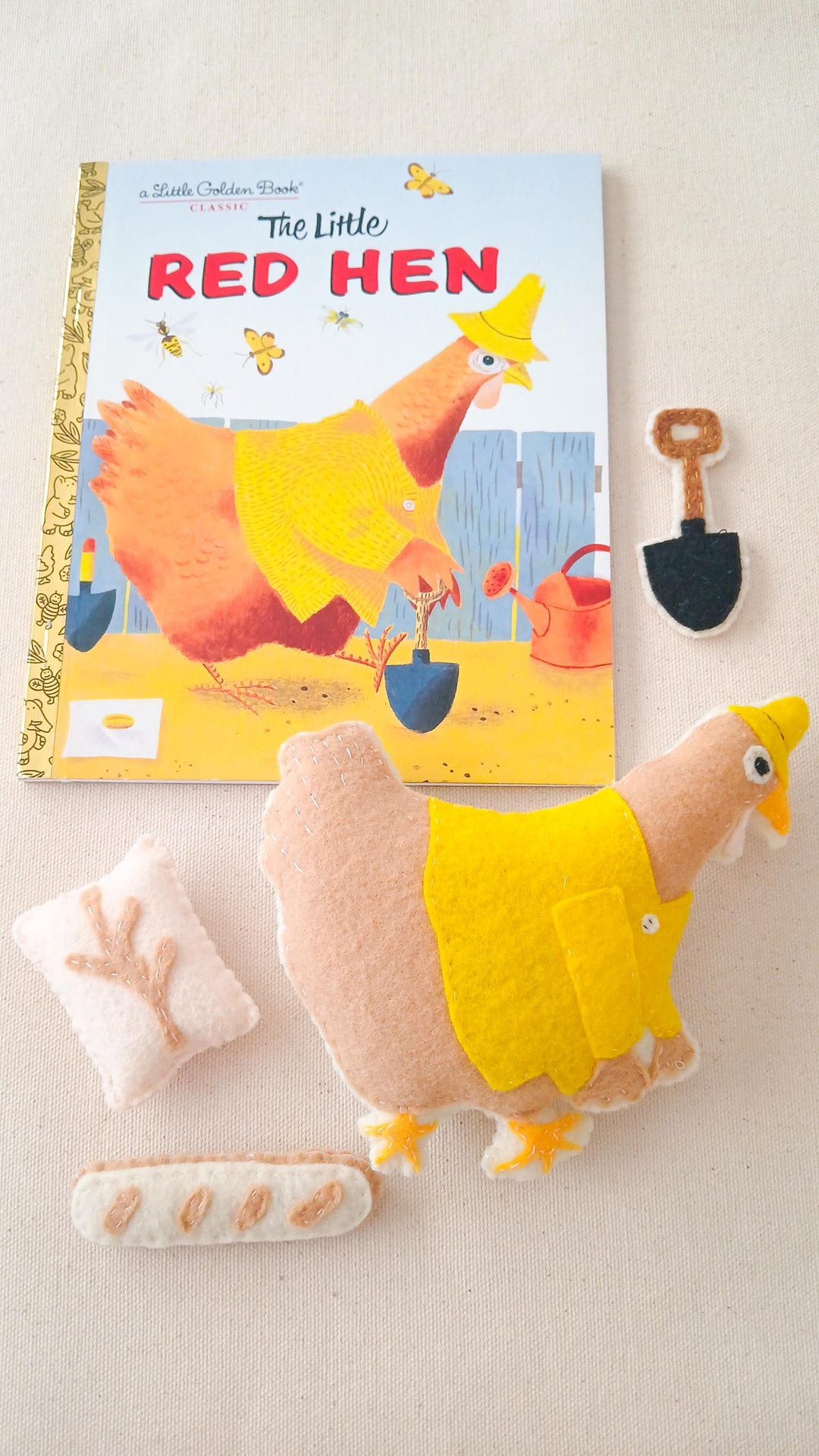 Little Red Hen Book and Handmade Felt Plush Set, Sensory Story Props - Etsy