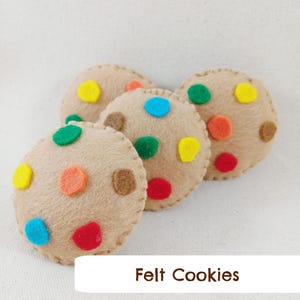 Rainbow Chip Felt Cookie: Handmade Pretend Play Food