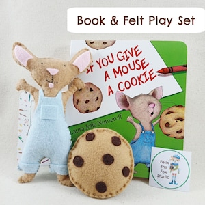 Felt Chocolate Chip Cookies & &#39;If You Give A Mouse A Cookie&#39; Book Set