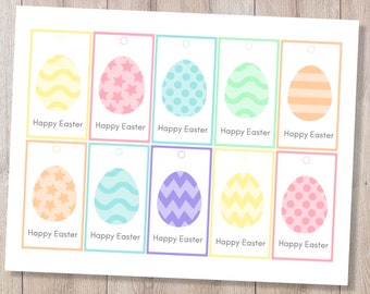 Happy Easter Gift Tag Printable, Easter Egg Gift Tag, Easter Gift, Letter / A4 Sized