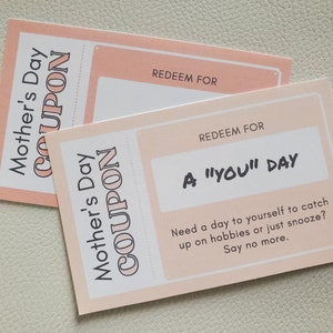 Buoni per la festa della mamma stampabili, buoni per la festa della mamma, last minute, personalizzati, regalo per la festa della mamma, vuoti e precompilati