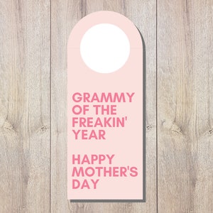 Grammy of the Year Wine Tag, Mother&#39;s Day Wine Tag, Printable Mother&#39;s Day Wine Gift, Gift for Wine Drinker&#39;s, Wine Enthusiast Gift