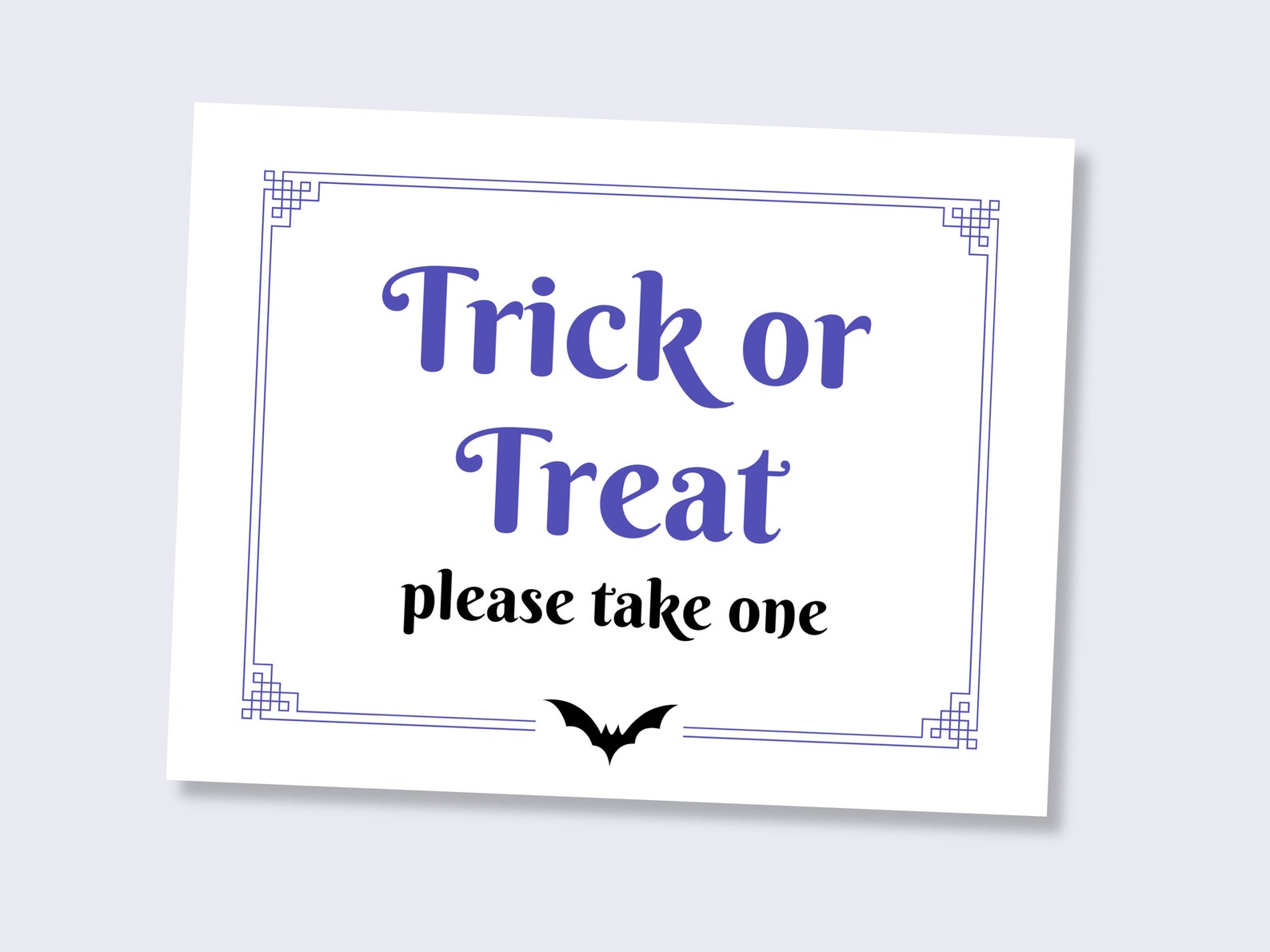 Trick or Treat, Please Take One Sign, Halloween Candy Sign for Front ...