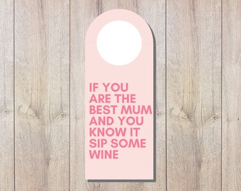 Mother's Day Wine Tag, Best Mum Wine Tag, Printable Mother's Day Wine Gift, Gift for Wine Drinker's, Gift for Wine Mum, Wine Enthusiast Gift