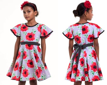 Girls Dress Pattern, Dress Pattern, Circle Dress Pattern, Girls Sewing Pattern PDF, Dress Patterns, Summer Dress Pattern, CARRIE